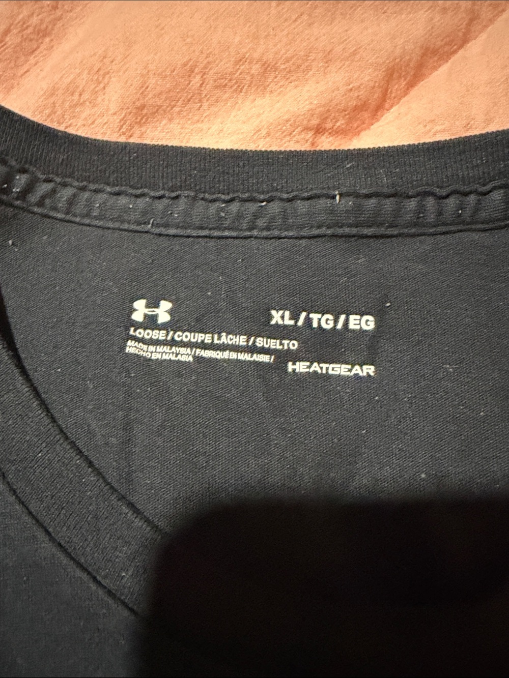 Under Armour Men's Black Crew Neck Graphic Tee with Gray Stripe - Picture 2 of 5